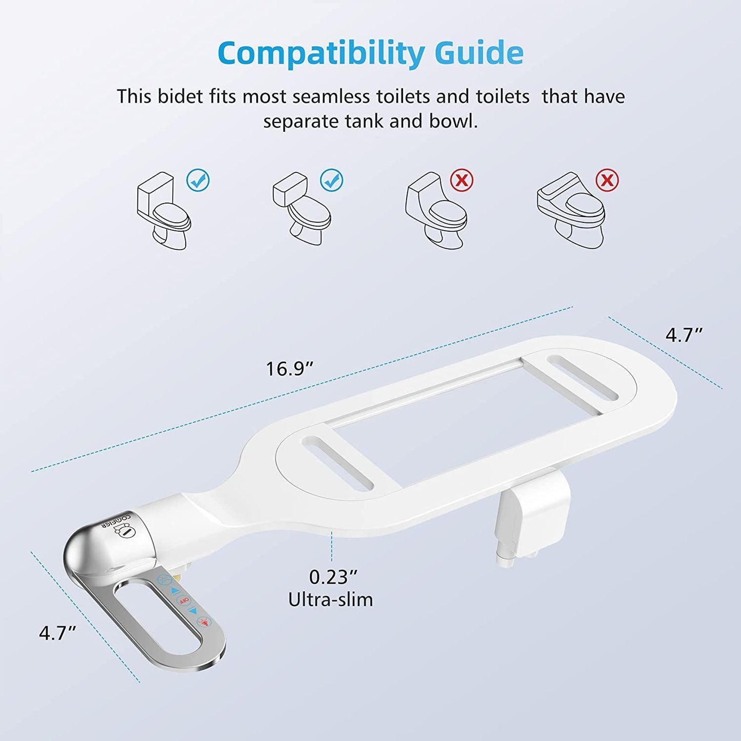 Adjustable bidet for the toilet